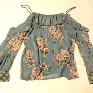 Floral colder shoulder top